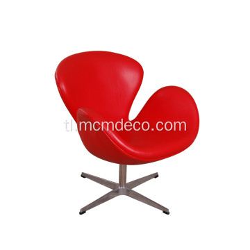 Mataas na Kalidad ng Red Leather Swan Chair Replica